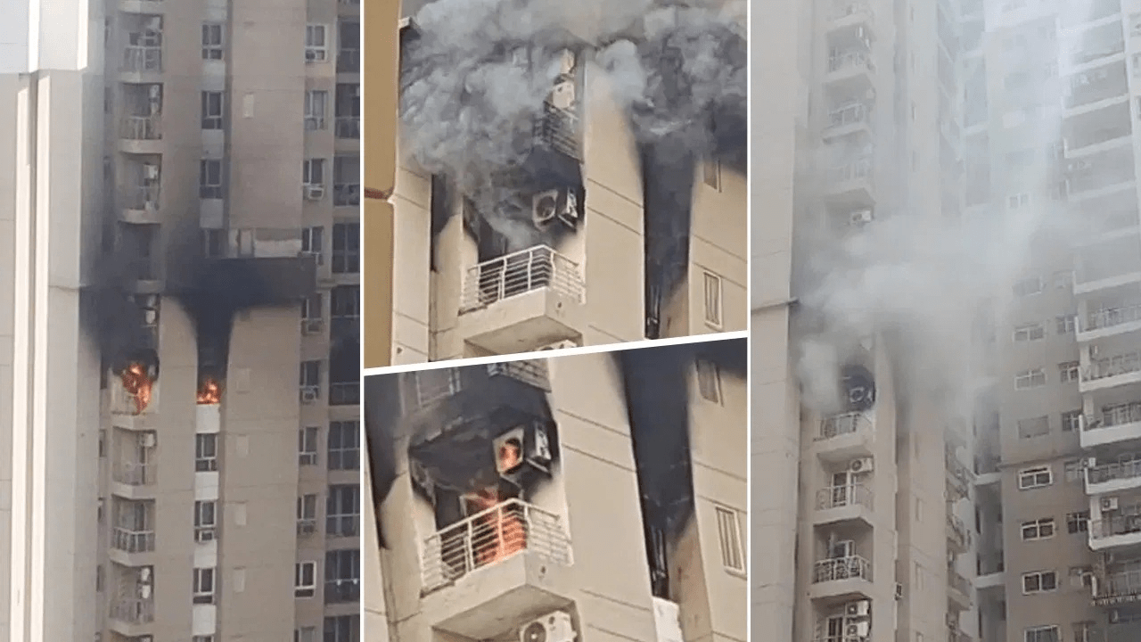 Noida Fire : नोएडा की सोसाइटी में AC फटने से लगी भीषण आग, कई फ्लैट आग की चपेट में